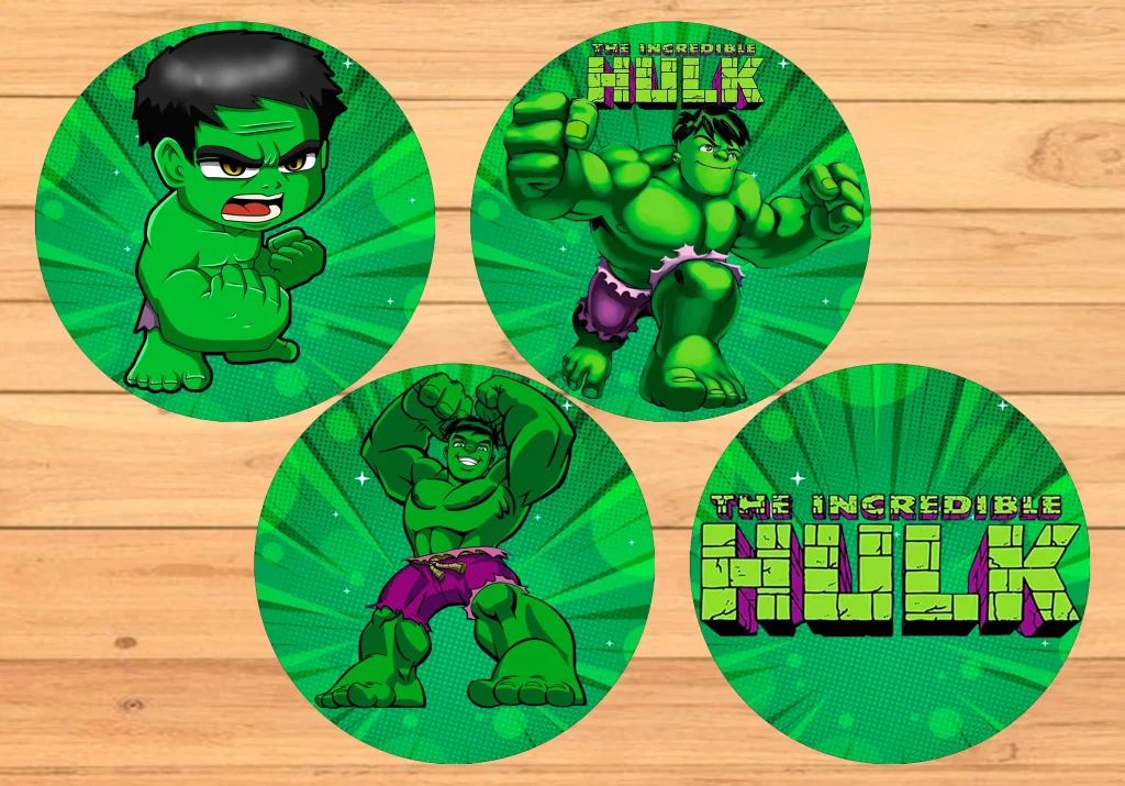Kit Imprimible de Hulk circulos